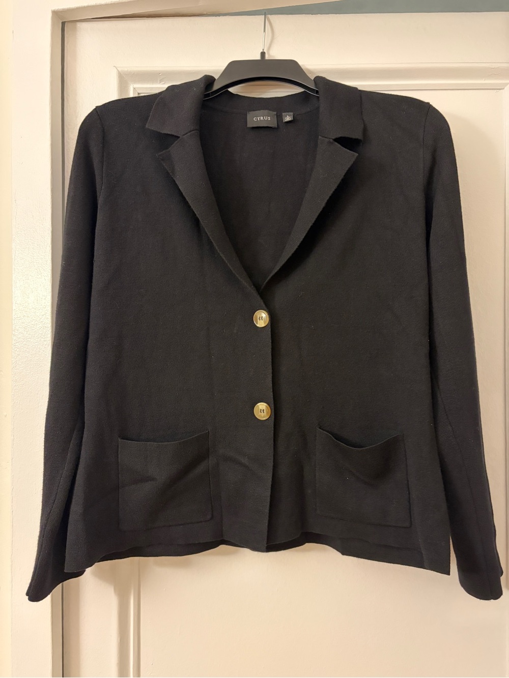 Cyrus Black Knit Blazer Sweater